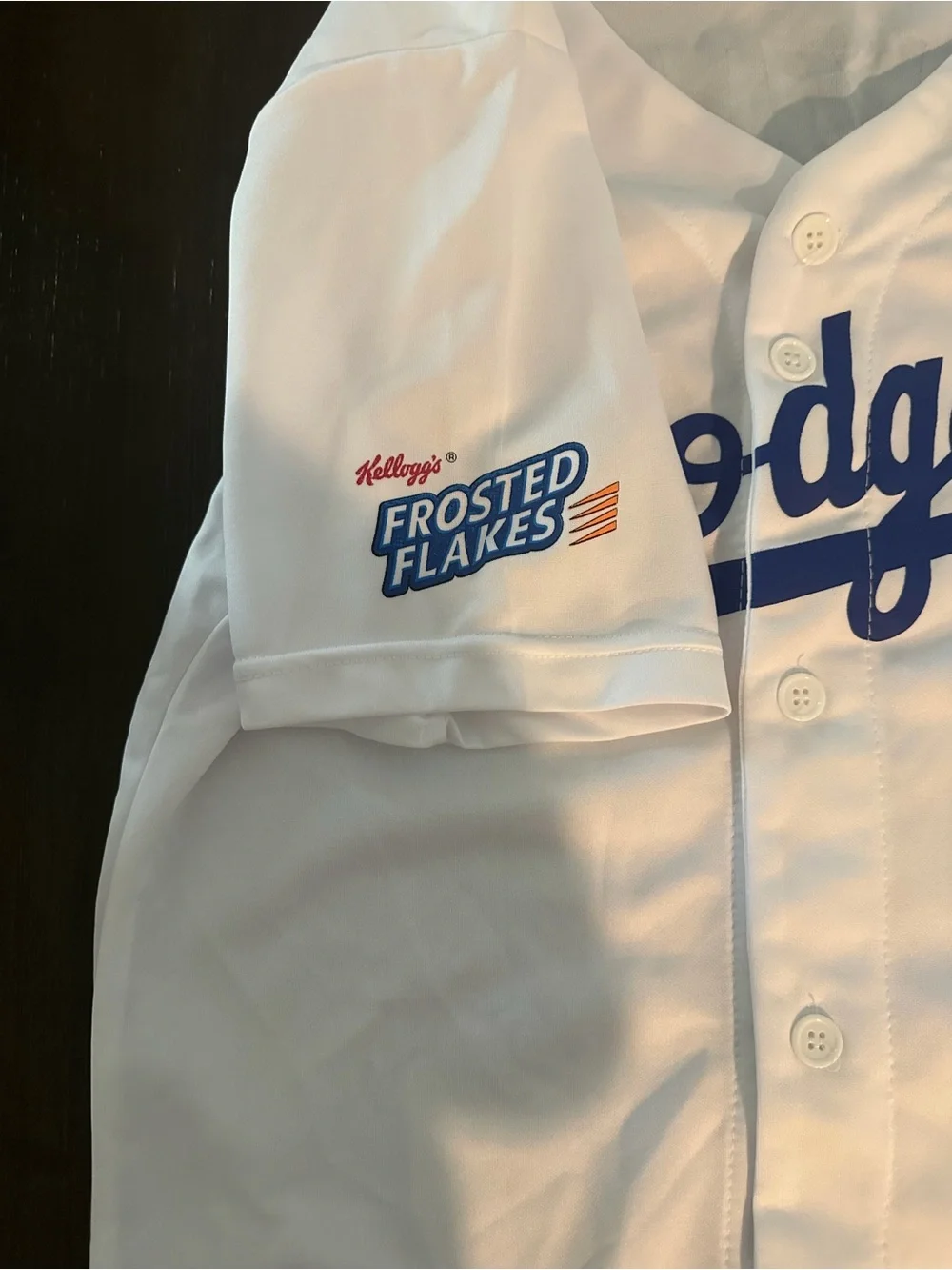 LA Dodgers Adrian Gonzalez #23 SGA Jersey Youth XL White Kellogg's Frosted Flake